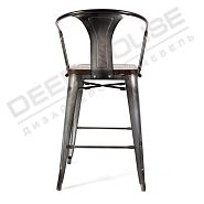 Полубарный стул TOLIX с подлокотниками сталь + дерево - 5