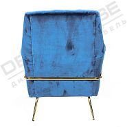 Кресло Амстердам темно-синий бархат + ножки золотой металл - 8