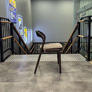 Подушка к стулу Лугано без подлокотников бежево-коричневая ткань - 3