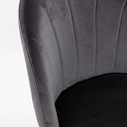 Стул Париж полубарный темно-серый бархат с вертикальной прострочкой ножки черные - 6
