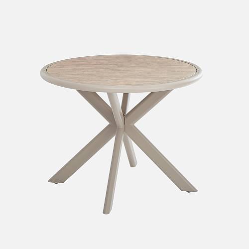 картинка Стол Крит бежевый 97*97 см столешница камень бежевый ножки металл бежевый  от производителя дизайнерской мебели Deephouse