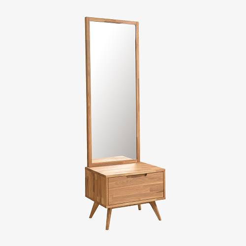 картинка Зеркало трюмо Вайле 58х40,6х176,6 см массив дуба тон натуральный (масло) от производителя дизайнерской мебели Deephouse