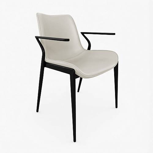 картинка Стул Эссен светло-бежевая экокожа ножки черные от производителя дизайнерской мебели Deephouse