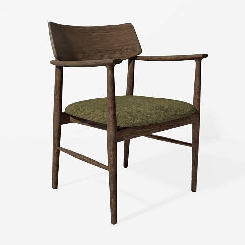 картинка Стул Сёгун зеленая ткань дуб тон терра (масло) от производителя дизайнерской мебели Deephouse