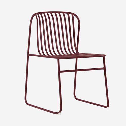 картинка Стул Сансони металлический тон бордовый подушка бордовая от производителя дизайнерской мебели Deephouse