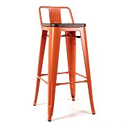 Барный стул TOLIX оранжевый + ясень темный - 1