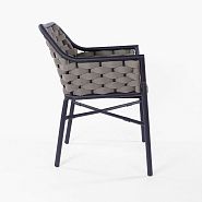 Outlet!  Кресло круглое плетеное серое, ножки металл (серый) - 3