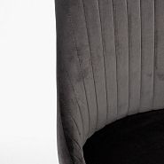 Стул Бари New серый бархат с вертикальной прострочкой ножки черные - 6