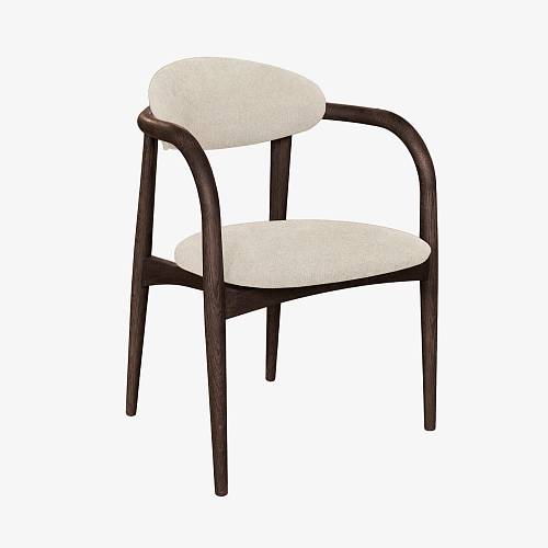 картинка Стул Женева кремовая ткань дуб (тон темный орех) от производителя дизайнерской мебели Deephouse