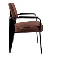 Кресло Вена сталь + сиденье темно-коричневая ткань - 5