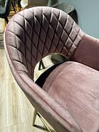Стул барный Белладжио пыльно-розовый бархат ножки золото - 11