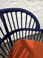 Кресло плетеное синее с оранжевой подушкой (образец) - 11