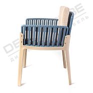 Кресло Майями бежевое с серо-голубыми подлокотниками - 18