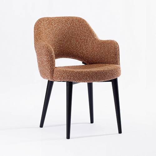 картинка Стул Мартин терракотовая ткань букле ножки черные от производителя дизайнерской мебели Deephouse