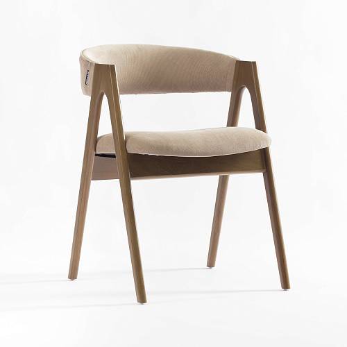 картинка Стул Дублин бежевая ткань массив бука (тон терра масло/лак) от производителя дизайнерской мебели Deephouse