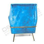 Кресло Амстердам синий бархат + ножки золотой металл - 4