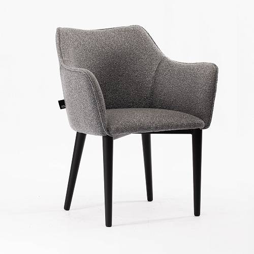 картинка Стул Moscow Denis Simachev for DH серая ткань букле ножки черные от производителя дизайнерской мебели Deephouse