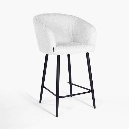 картинка Стул Гарда полубарный белый экомех ножки черные от производителя дизайнерской мебели Deephouse