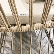 Диван Палермо плетеный на металлическом каркасе бежевая ткань подушка бежевая ножки металл бежевый - 17