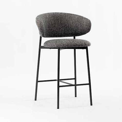 картинка Стул полубарный Феррара серая ткань ножки темно-серые от производителя дизайнерской мебели Deephouse