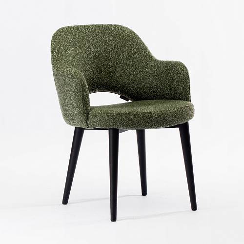 картинка Стул Мартин темно-зеленая ткань букле ножки черные от производителя дизайнерской мебели Deephouse