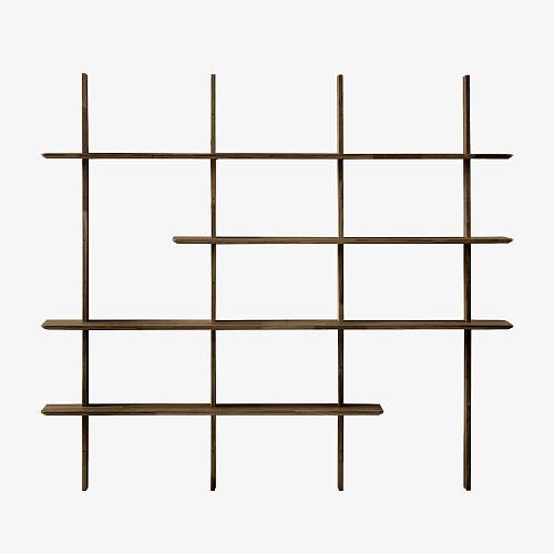 картинка Стеллаж Тампере 4 197х25х176 см массив дуба тон терра (масло) от производителя дизайнерской мебели Deephouse