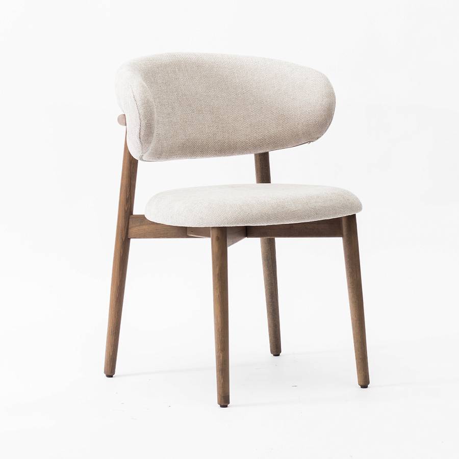 картинка Стул Феррара серо-белая ткань ножки дуб тон терра (масло) от производителя дизайнерской мебели Deephouse