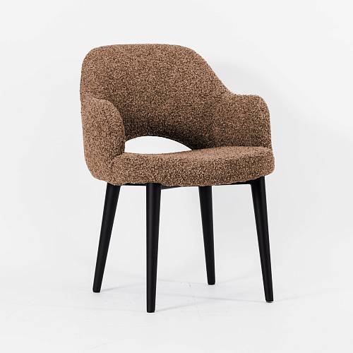 картинка Стул Мартин терракотовая ткань букле ножки черные от производителя дизайнерской мебели Deephouse