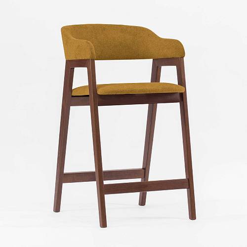 картинка Стул Челси полубарный желтая ткань массив бука (орех) высота подлокотников 83,5 см от производителя дизайнерской мебели Deephouse