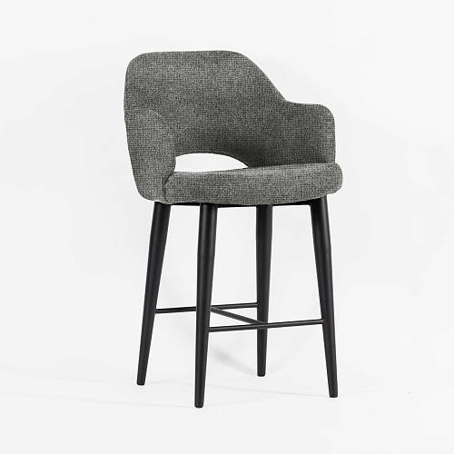 картинка Стул Мартин барный темно-серая ткань ножки черные от производителя дизайнерской мебели Deephouse
