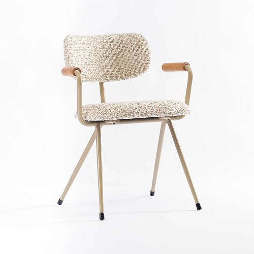 картинка Стул Сеул бежевая ткань ножки металл (бежевый) от производителя дизайнерской мебели Deephouse