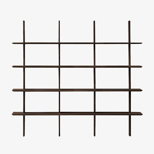 картинка Стеллаж Тампере 2 197х25х176 см массив дуба тон темный орех (бейц/лак) от производителя дизайнерской мебели Deephouse