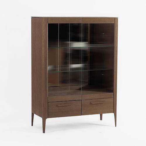 картинка Витрина Аделаида 102х46х140 см, массив дуба тон терра (масло) от производителя дизайнерской мебели Deephouse