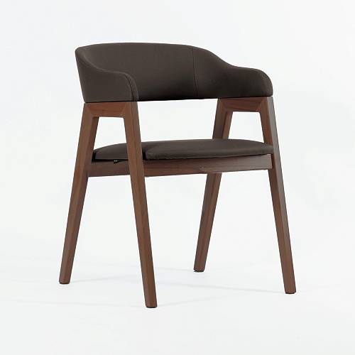картинка Стул Челси серо-коричневая экокожа массив бука (орех) от производителя дизайнерской мебели Deephouse