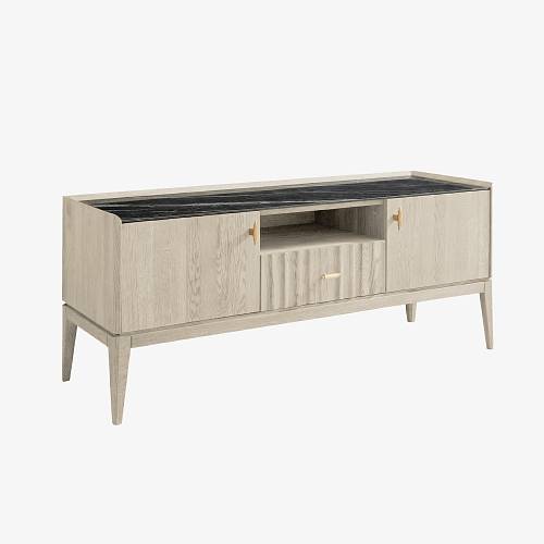 картинка Тумба для ТВ Брисбен 140х46х58 см массив дуба тон светлый натуральный (масло) от производителя дизайнерской мебели Deephouse