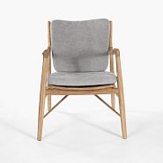 Кресло Ольборг серая ткань, дуб, тон бесцветный - 2