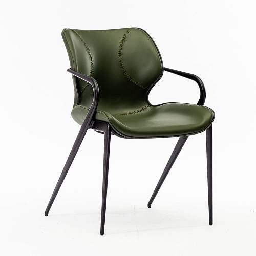 картинка Стул Мангейм зеленая экокожа ножки черные от производителя дизайнерской мебели Deephouse