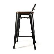 Полубарный стул TOLIX черная сталь + дерево - 4