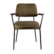Кресло Вена сталь + сиденье оливковая ткань - 7