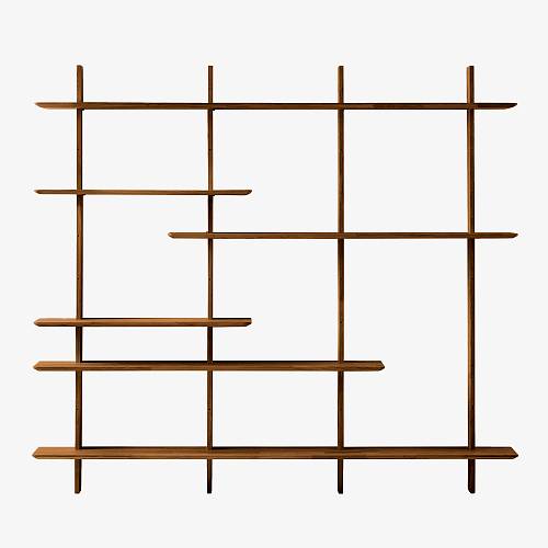 картинка Стеллаж Тампере 3 197х25х176 см массив дуба тон коньяк (масло) от производителя дизайнерской мебели Deephouse