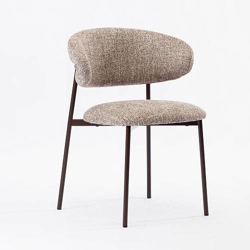 картинка Стул Феррара бежево-коричневая ткань ножки коричневые от производителя дизайнерской мебели Deephouse