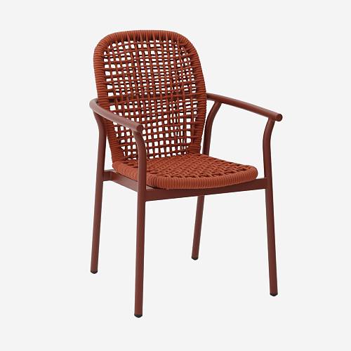 картинка Стул Позитано плетеный терракотовый ножки терракотовый металл от производителя дизайнерской мебели Deephouse