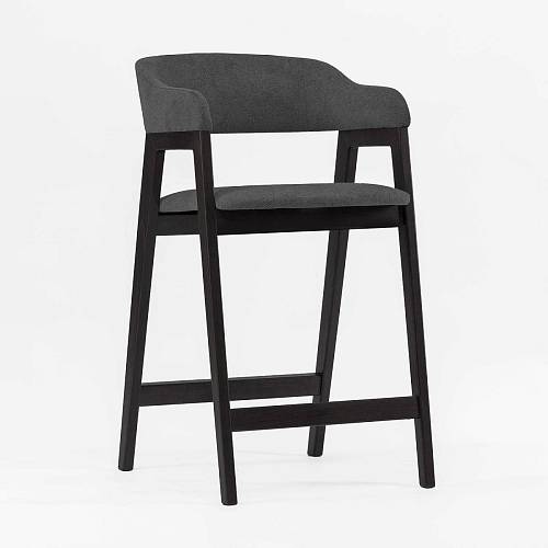 картинка Стул Челси полубарный темно-серая ткань массив бука (черный) высота подлокотников 83,5 см от производителя дизайнерской мебели Deephouse