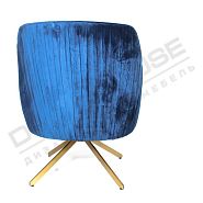 УЦЕНКА! Кресло Бонн вращающееся синий бархат + металл под золото - 4