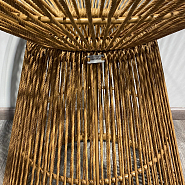 Стол Сен-Тропе 120 плетеный светло-бежевый, столешница стекло - 6