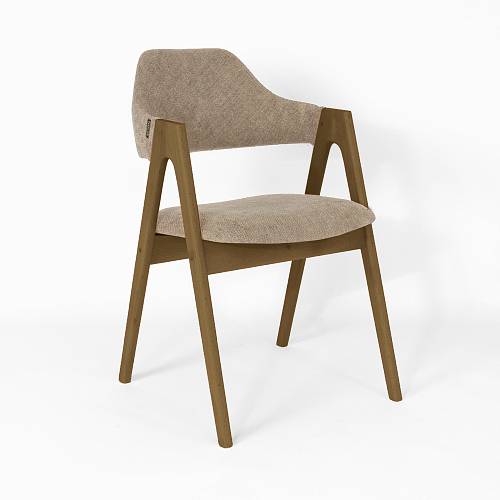 картинка Стул Белфаст бежево-коричневая ткань массив бука тон терра (лак/матовый) от производителя дизайнерской мебели Deephouse