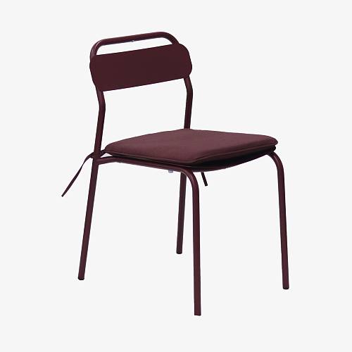 картинка Стул Корте металлический тон бордовый подушка бордовая от производителя дизайнерской мебели Deephouse
