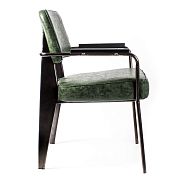 Кресло Вена сталь + сиденье экокожа зеленый винтаж - 6