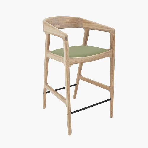 картинка Стул Речото полубарный натуральная кожа дуб  от производителя дизайнерской мебели Deephouse