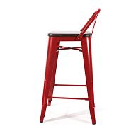 Полубарный стул TOLIX красный + темное дерево - 5